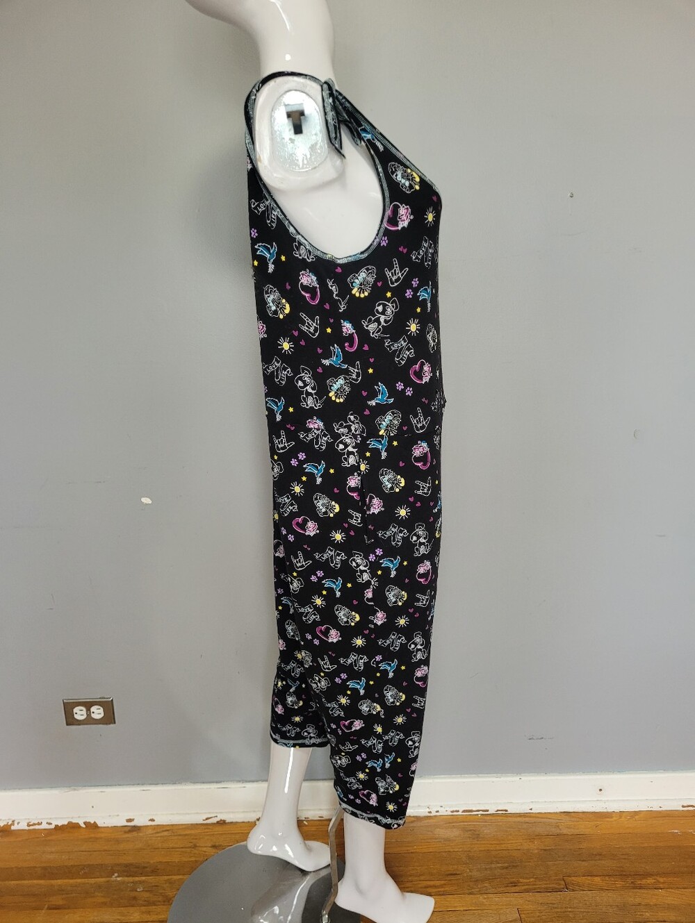 Déesse Cute Doodle Print Crop  Lounge Jumper, GUC, Size 0X - Picture 3 of 7